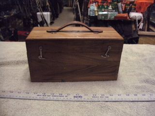 Vintage Wooden Box - Leather Strap - Handle - Dovetails,  Was Told This Was A Ww1 Era
