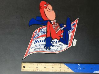 Budweiser BUD MAN Advertising Sticker Decal - Magic Flying Carpet Vintage 70 ' s 3