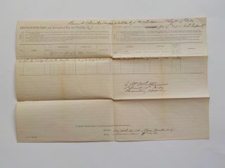 Civil War Document 1864 17th Infantry Boatman Soldier Account Antique 1 Vtg Nr