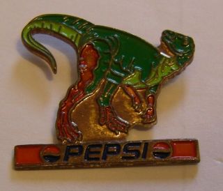 Pepsi 3 Dino Dinosaur Saurier Vintage Pin Badge Z4x