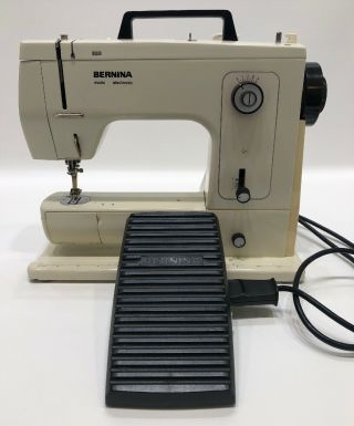 Vintage Bernina 802 Sewing Machine Made In Switzerland With Case And Foot Pedal