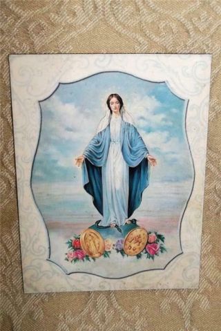 Rare Vintage Kitchen Refrigerator Magnet Blessed Virgin Mary Miraculous Medal Nr