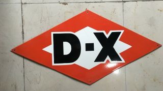 Vintage Porcelain Sign D - X Gasoline 18 " X 35 " Inches Pre - Owned