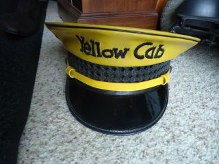 Vintage Yellow Cab Hat 7 3/8 Size Lancaster Brand Los Angeles
