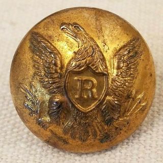 Civil War Non - Dug Brass Rifleman Coat Button Scoville Mfg Co Waterbury Ct
