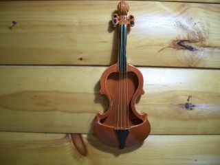 Vtg Violin Ceramic Wall Pocket Red Wing 907 16 " X 8 " X 3 "