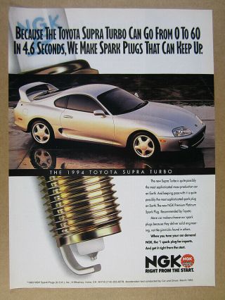 1994 Toyota Supra Turbo Photo Ngk Spark Plugs Vintage Print Ad