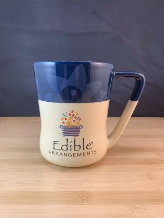 Edible Arrangements Mug Blue With Floral Design Gift Collectible