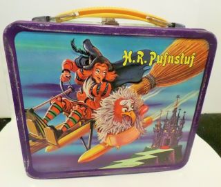 1970 SID & MARTY KROFFT H.  R.  PUFNSTUF METAL LUNCH BOX & THERMOS RARE 2