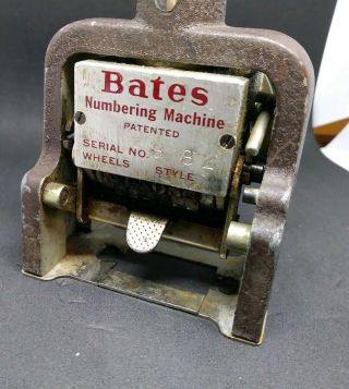Old Bates Mfg Numbering Machine Grocery Store Food Can Price Ink Stamper Vintage