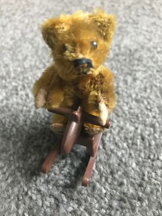 Rare Antique Miniature 2.  5 " Gold Mohair Schuco Piccolo Bear So Cute Nr