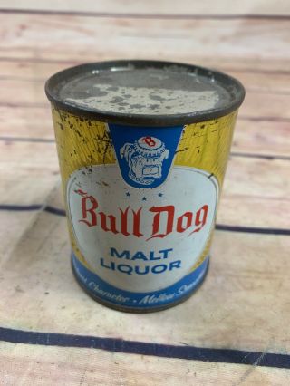 Bull Dog Malt Liquor 8 Oz Flat Top Beer Can Atlas Brewing Company