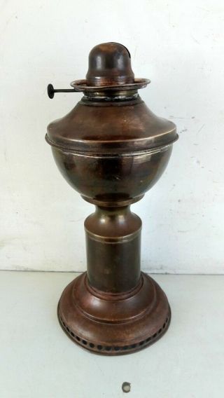 Antique Old Rare Brass Robi Hitchcock Kerosene Wind Up Lamp Lantern Made In Usa