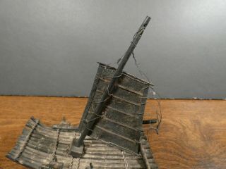Miniature Metal Silver Plated Chinese Junk Boat - Vintage 2