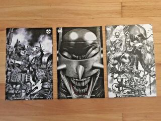 Batman Who Laughs 4,  5,  6 Variant Set Unknown Comics Mico Suayan Black & White