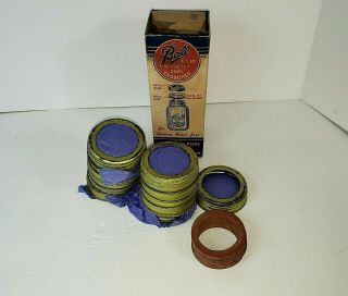 Vintage Full Nos Box Of A Dozen Ball No.  10 Glass Top Mason Jar Seal Closures
