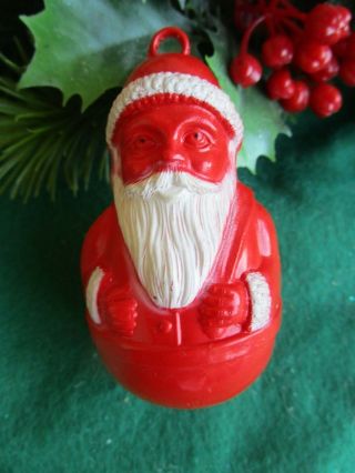 Vintage Rare Celluloid Irwin Red Face Santa Claus Christmas Ornament