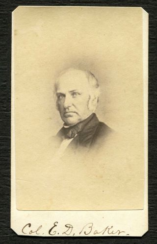 Cdv - Civil War - Union - Colonel Edward Dickinson Baker - Kia - Virginia