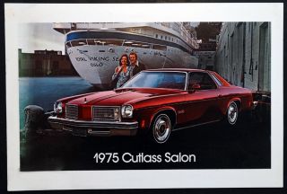 1975 Cutlass Salon Vintage Oldsmobile Dealer Promo Large Showroom Poster Sign