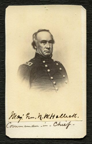 Cdv - Civil War - Union - Major General Henry Wager Halleck - Engraving