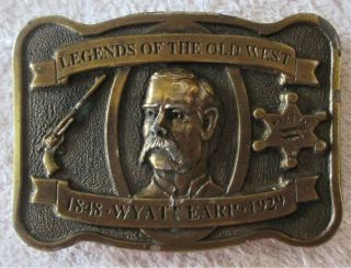 Vintage 1994 " Legends Of The Old West " Wyatt Earp Belt Buckle 397 Of 1000 Usa