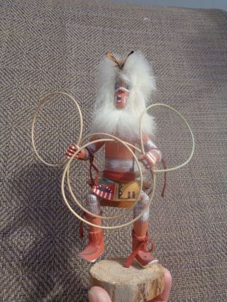 Navajo 7.  5 " Handmade Hoop Dancer Kachina Doll Signed