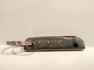 Vintage Pioneer Seed Corn Pocket Knife Key Chain Keyring