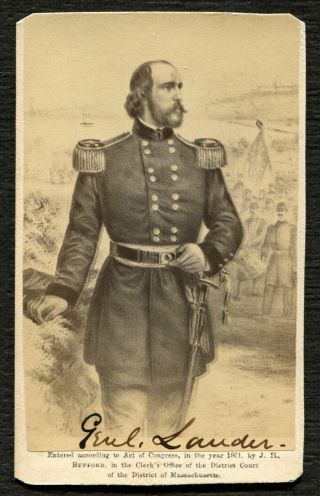 Cdv - Civil War - Union - Brigadier General Frederick West Lander - Engraving