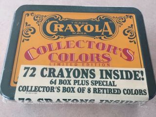 Rare Crayola Collector’s Colors Limited Edition Tin 72 Crayons 1991