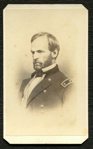 Cdv - Civil War - Union - Major General William Tecumseh Sherman - Engraving
