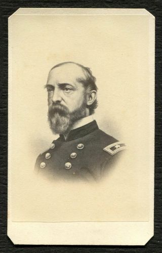 Cdv - Civil War - General George Meade - Engraving - Joseph Ward Studio - Boston