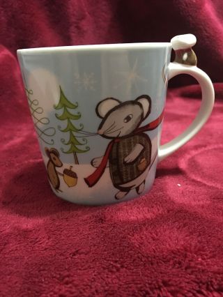 Starbucks 2010 Holiday Christmas Coffee Tea Cup Huxley Mouse And Squirrel Friend