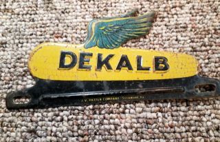Vintage Dekalb Corn Metal License Plate Topper Sign