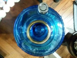 SAPPHIRE BLUE SHORT LINCOLN DRAPE ALADDIN KEROSENE OIL LAMP 1989.  Not Cobalt 3