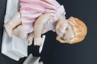 Two Karl ENS Porcelain Figurines of Little Girls in Pink Dresses 2