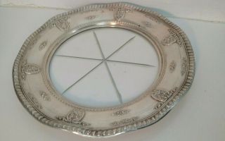 Vintage Wallace Sterling Silver Rose Point Crystal 8 " Plate