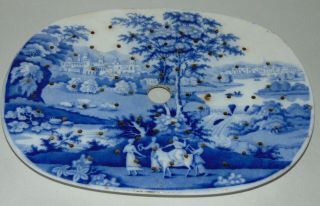 Antique C1830 Blue & White Meat Plater Insert Drainer Staffordshire