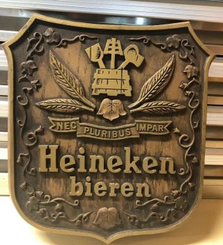 Vintage Heineken Beer Sign,  Bar Sign,  11”x12” Beer Advertising
