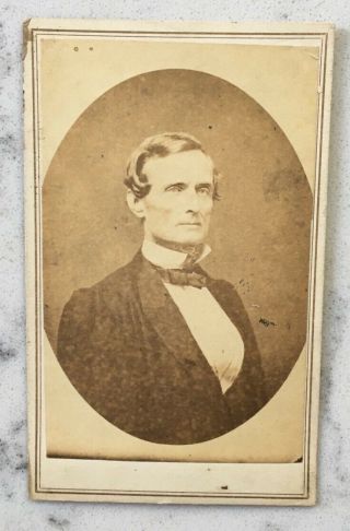 Antique Civil War Cdv Photograph Confederate President Jefferson Davis Csa