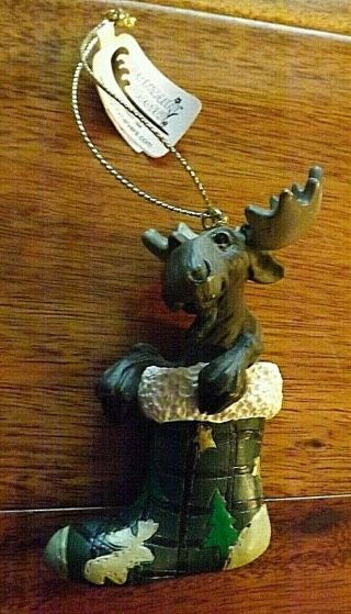 1996 Big Sky Carvers Mountain Mooses By Phyllis Driscoll Moose Stocking Ornament