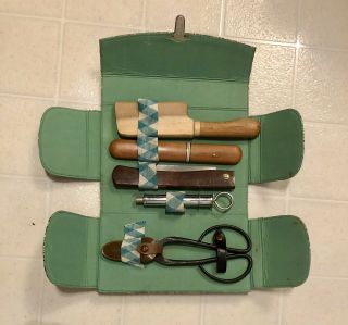 Vintage Bonsai Tool Kit W Case Pruning Grafting Saw Blades Hand Forged Scissors