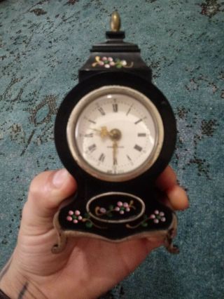 Vintage Westclox Neuchatel Miniature Alarm Clock Wind Up 5 "