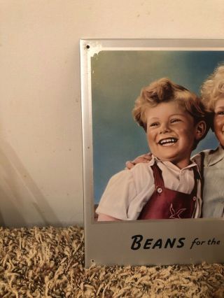 VINTAGE SCARCE CROSSE & BLACKWELL “Beans for the Boys” Tin Over Cardboard Sign 2