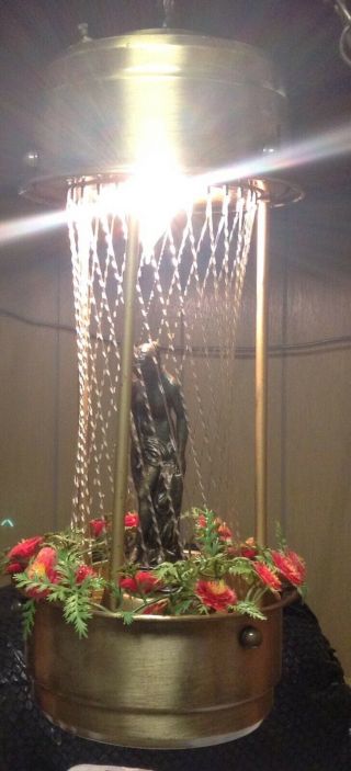 Vintage Oil Rain Lamp Greek Goddess Hanging Swag Mineral Oil.  25” Tall.