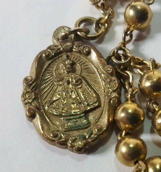 Antique Vintage Rosary Cross Prayer Beads 5 " (r931)