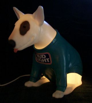Vintage Rare Anheuser Busch Bud Light Spuds Mckenzie Dog Lighted Lamp Beer Sign