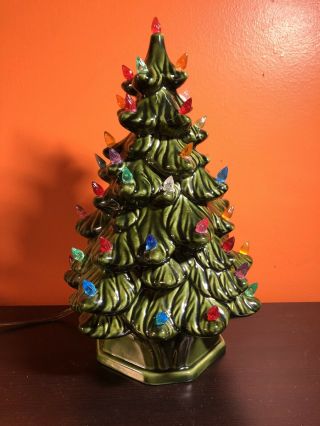 Vintage 11” Holland Mold Ceramic Christmas Tree