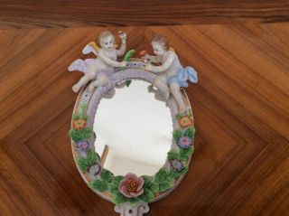 Volkstedt Lovely dresden sitzendorf STUNNING mirror SELDOM figurine porcelain 2