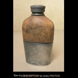 Antique Civil War Era Pewter Pocket Flask