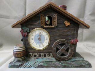 Vintage Tokyo Tokei Wood Cabin Musical Mantel Clock